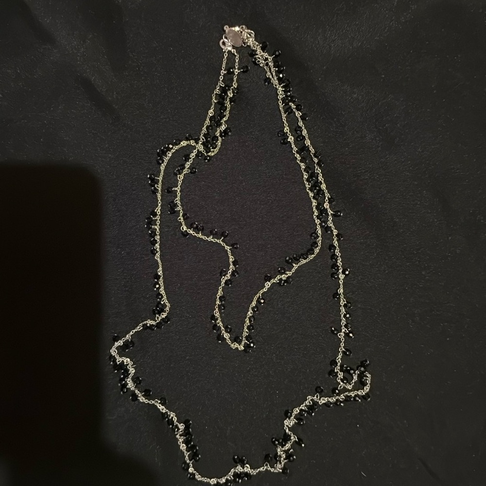 WHBM Double Necklace- Black and Silver